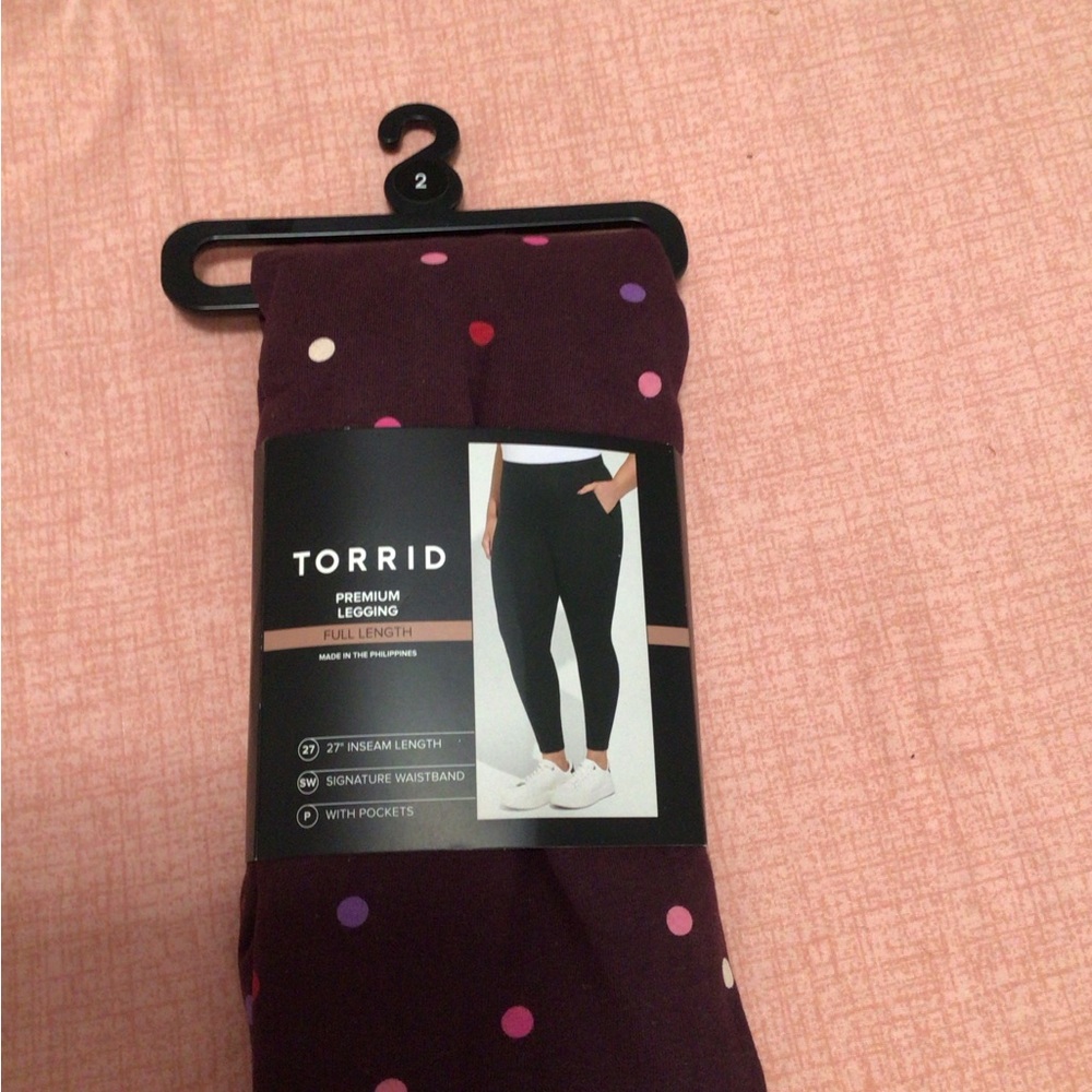 Torrid Premium Leggings - Dark Purple with Colorful Dots